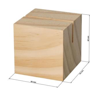 Holzmenükartenhalter "Cube" Natur