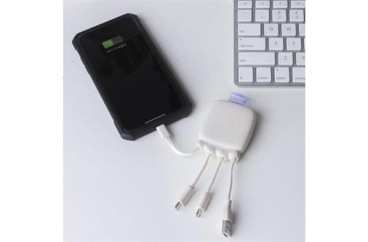 3192 | Xoopar Octopus Gamma 2 Bio Charging cable with 3.000mAh Powerbank White