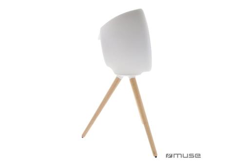 M-655 | Muse Voll-LED, spritzwassergeschützter Bluetooth-Lautsprecher mit Stativ 100W Weiß