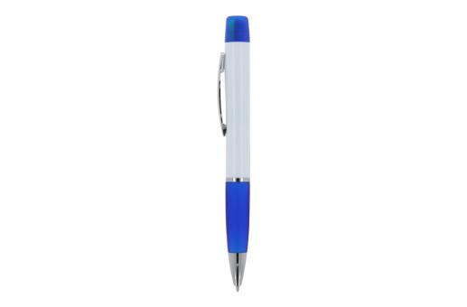 Ball pen Hawaii with tri-colour highlighter Blue/white