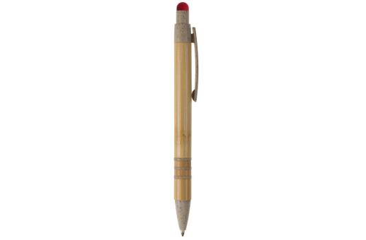 Ball pen bamboo and wheatstraw with stylus Red