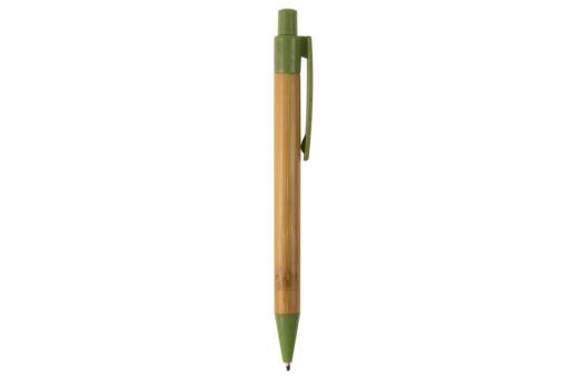 Ball pen bamboo with wheatstraw Green