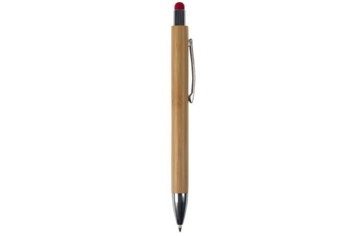 Ball pen New York bamboo with stylus Red