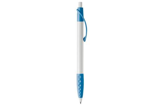 Cosmo ball pen rubber grip HC, lightblue Lightblue, offwhite