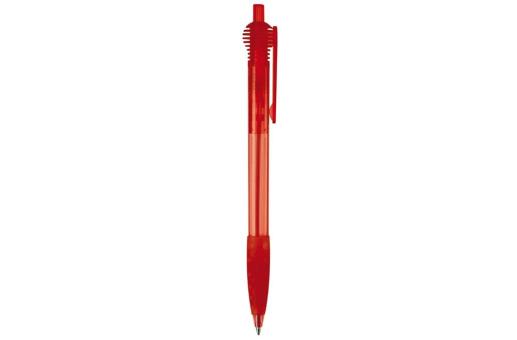 Cosmo ball pen transparent rubber round clip Transparent red