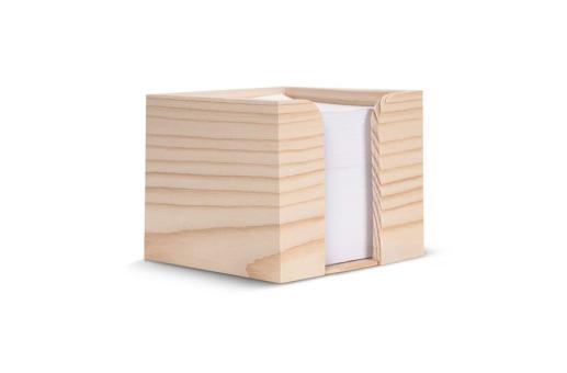 Zettelblock aus Holz, recycelt 10x10x8.5cm Hellbraun