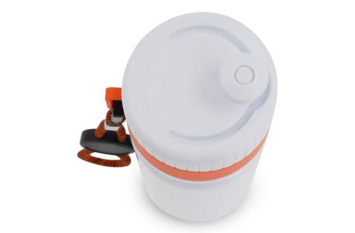 Sports bottle with edge and cord 750ml Orange/white