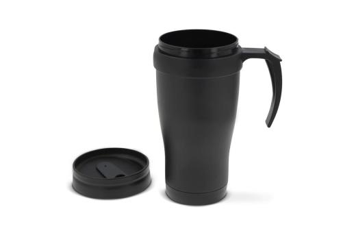 Double walled coffee mug metal 350ml Black