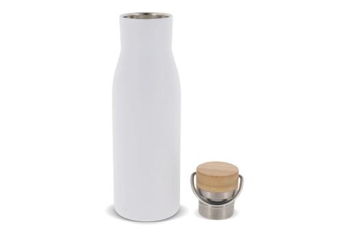 Thermo bottle with bamboo lid 500ml White