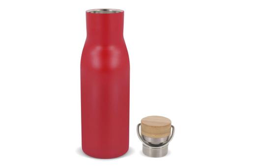 Thermo bottle with bamboo lid 500ml Dark red