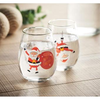 NOEL Set of 2 Christmas glasses White