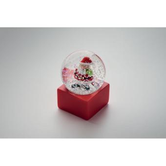 SANTO Small snow ball glass ornament Red