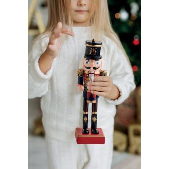 JOLLY CRUNCH Nutcracker character in wood Aztec blue