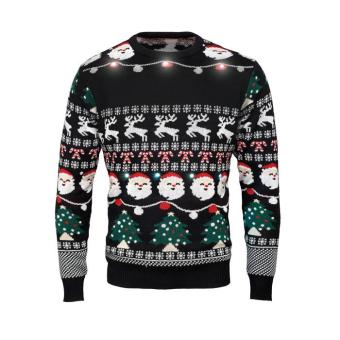 SHAMIS LARGE Weihnachts-LED-Pullover L/XL Schwarz