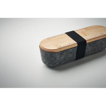 MILE RPET felt pencil case with lid Timber