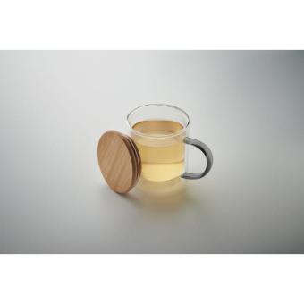 FARBI Double wall borosilicate mug Transparent grey