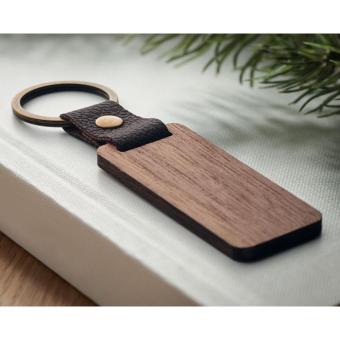 NAWKEY Key ring in walnut and PU Timber