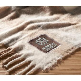 QUET Karierte Mohair-Decke Beige