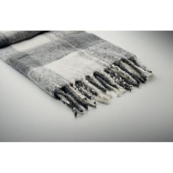 QUET Karierte Mohair-Decke Grau