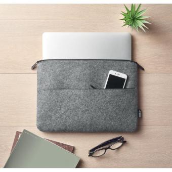 TOPLO RPET felt zipped laptop bag Convoy grey