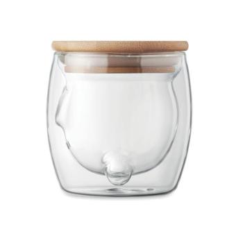 SMILE Double wall borosilicate mug Transparent