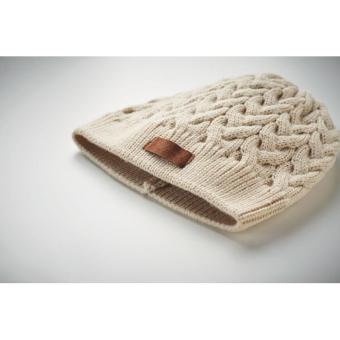 KATMAI Cable knit beanie in RPET Fawn