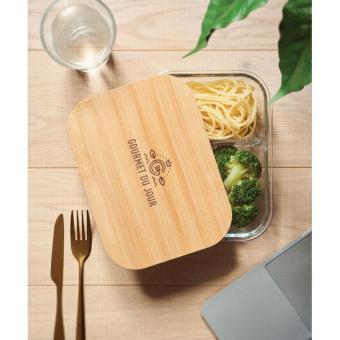 TUNDRA 3 Glass lunch box with bamboo lid Transparent