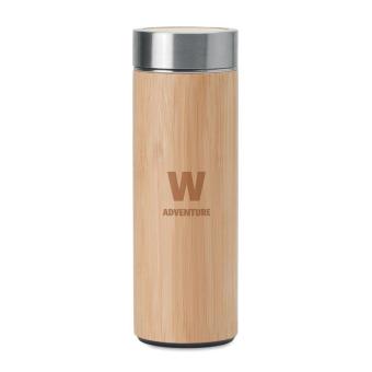 BATUMI Double wall bamboo flask 400ml Timber