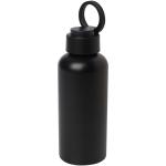 Trinity 600 ml RCS-zertifizierte Wasserflasche aus recyceltem Aluminium mit RPET-Deckel Schwarz