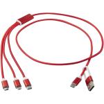 Versatile 5-1 recycled aluminium charging cable Red