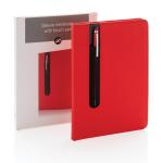 XD Collection Standard hardcover PU A5 notebook with stylus pen Red