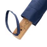 XD Collection Kaycey 21" AWARE™ RPET Acacia wood mini auto open umbrella Navy