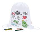 Taky colouring Christmas drawstring bag White