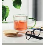 FARBI Double wall borosilicate mug Transparent green