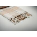 QUET Karierte Mohair-Decke Beige