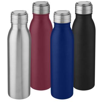 Harper 700 ml stainless steel water bottle with metal loop Black