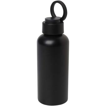 Trinity 600 ml RCS certified recycled aluminium water bottle with RPET lid Black