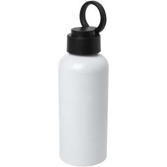 Trinity 600 ml RCS-zertifizierte Wasserflasche aus recyceltem Aluminium mit RPET-Deckel Weiß