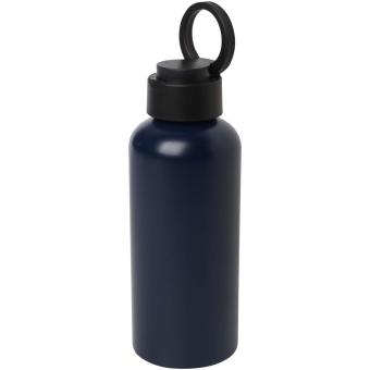 Trinity 600 ml RCS certified recycled aluminium water bottle with RPET lid Navy