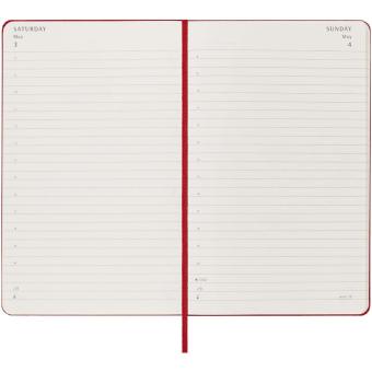 Moleskine hard cover 12 month L daily planner Coral red