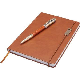 Legato A5 notebook and rollerball pen set Brown