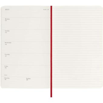 Moleskine soft cover 12 month weekly L planner Coral red