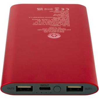 Juice 8000 mAh Type-C recycled aluminium wireless power bank Red