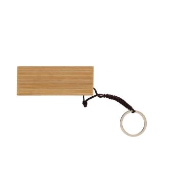 XD Collection Standkey bamboo keychain phone stand Brown