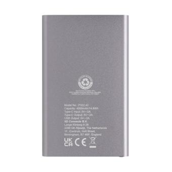 XD Collection 4.000mAh Type-C Powerbank aus RCS recyeltem ABS & Aluminium Anthrazit