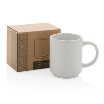 XD Collection Ceramic stackable mug 180ml White