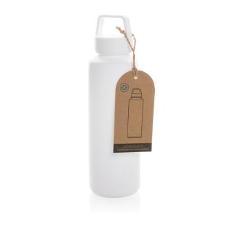 XD Collection RCS certified recycled PP water bottle with handle White