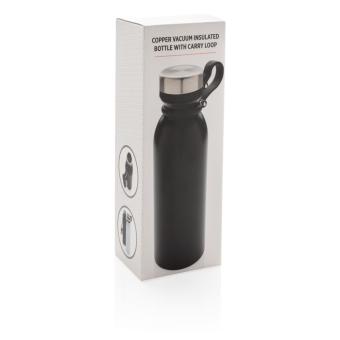 XD Collection Copper vacuum insulated bottle with carry loop Black