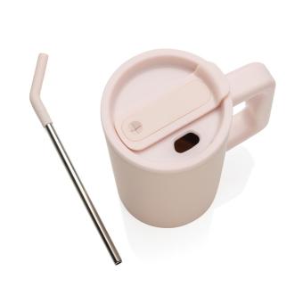 XD Collection Cube RCS certified recycled steel mug 800ml Pink