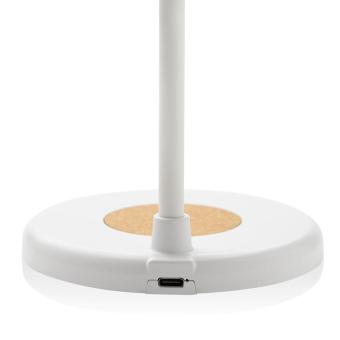 XD Collection Zenara RCS recycled plastic and cork 15W wireless desk lamp White